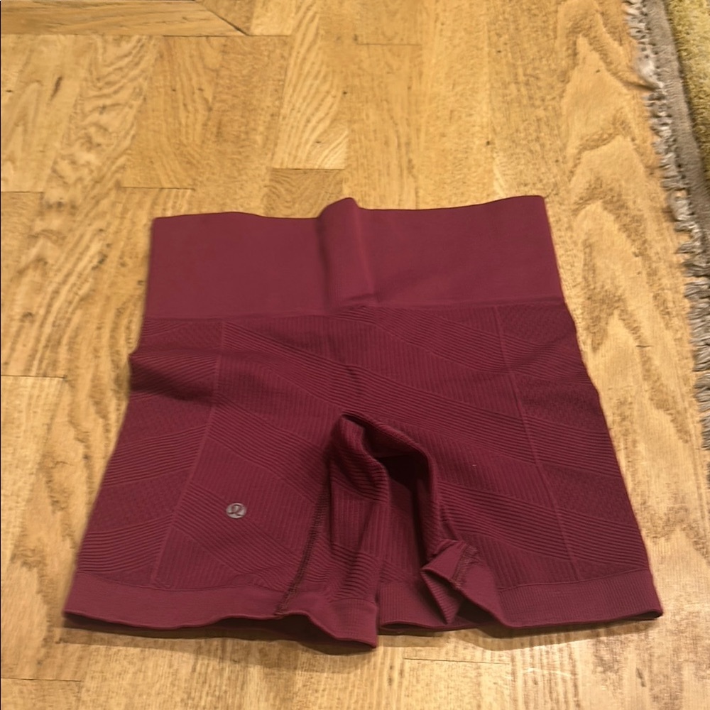 Lululemon Women's High-Waisted Burgundy Shorts
